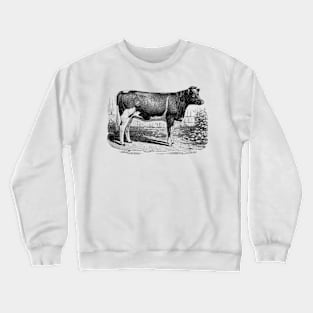 Calf Vintage Black and White Illustration Crewneck Sweatshirt